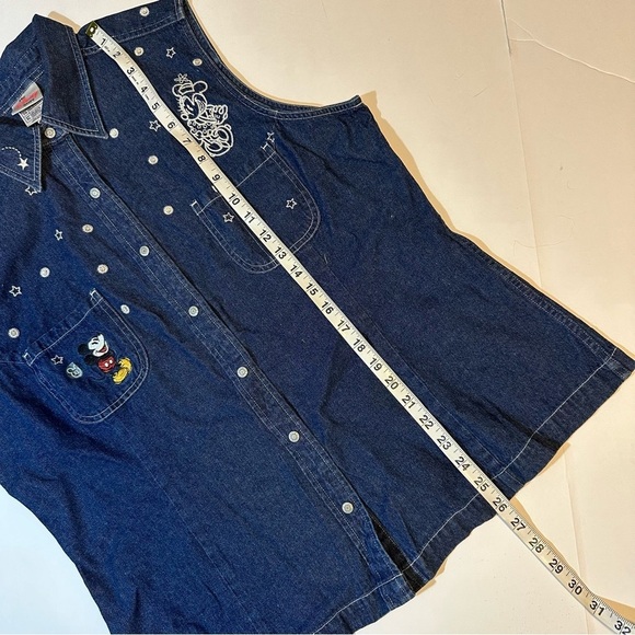 Vtg 90s Disney Store Denim Shirt Mickey Minnie - Picture 5 of 6